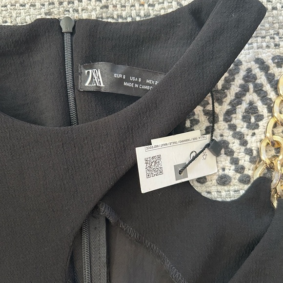 Zara Black Dress with Gold Detail - Picture 3 of 3